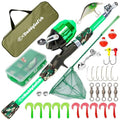 DaddyGoFish Kids Fishing Pole - Rod Reel Combo Tackle Box Starter Set - First Year Small Gear Kit for Boys Girls Toddler Youth Age Beginner Little Children - color: Green (Essential Set), size: 5ft