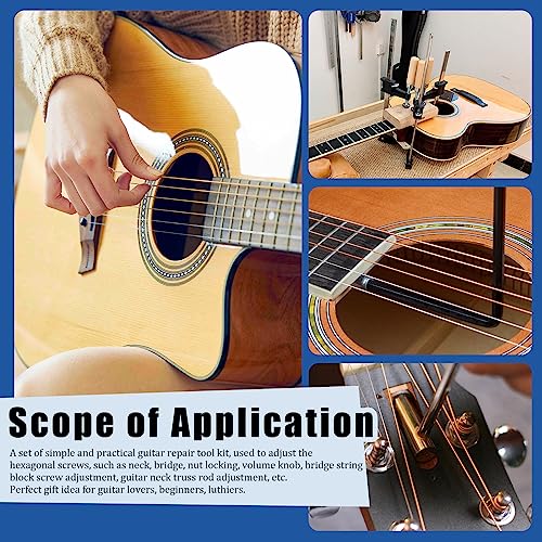 Glarks 13Pcs Professional Guitar Allen Wrenches with Pocket Truss Rod Hex Box Wrenches and Ball End Truss Rod Wrenches Kit, Guitar Repair Tool Kit for Guitar Bass Neck Truss Rod Adjustment