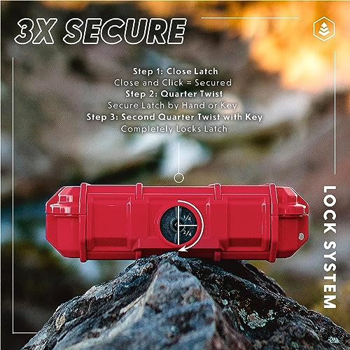 Evergreen 56 Dry Box - EDC Tough Protective Case USA Made for Organization of Cameras, Phones, Camping, Fishing, Hiking, Water Sports (Orange, TOPO) - color: Orange, TOPO