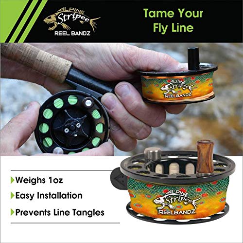 Alpine Innovations Stripee ReelBandz 3 Pack | Prevent Line Tangles | Regular Fits 7/8″ Wide & 2.25″ Dia – 3.50 Dia. | Large Fits 1.25″ Wide & 3.0″Dia – 4.25″ Dia. - size: Large, style: Rip Tide