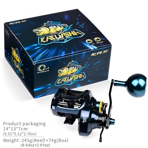 Baitcasting Fishing Reels - 500 Size Casting 6.5:1 Gear Ratio Speed Spool Baitcaster Reels - 6+1 BB Carbon Fiber Drag Magnetic Braking System Low Profile Saltwater Offshore Fishing Baitcasting Reel - style: Left Single Handle