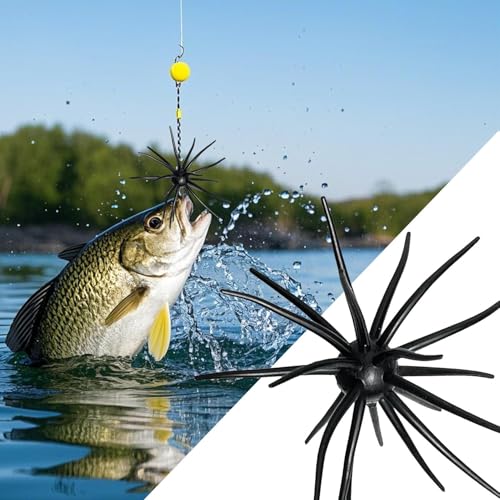 Tentacle Creature Lure Floating Fishing Lures Soft Artificial Baits for Bass Fishing - color: Dark green