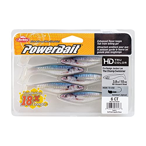 Berkley PowerBait The Champ Swimmer Fishing Soft Bait - color: HD Gizzard Shad, size: 3.8"