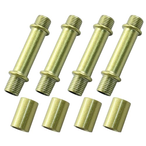Litoexpe Double End Straight Pipe Lamp Stem Kit 50mm(1.97"), Lamp Extension Rod with Connector 4 Pcs, Lamp Rod Hardware Light Fixture Parts Replacement Gold - color: Gold, size: 1.97 Inch