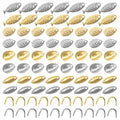 700Pcs 8 Styles Fishing Spinner Blades Assorted Set with U-Shaped Brass Links, Silver and Gold Deep Cup Spinnerbait Blade and Clevis for Freshwater Saltwater Lures Worm Spoons Rigs Making