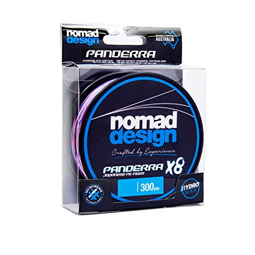 Nomad Design PANDERRA Cyan X8 Braid, Premium PE Fiber Fishing Line with Micro Weave Technology, Hydroslick Coating, and Increased Casting Distance. - style: 40 Pound, 300 Yards