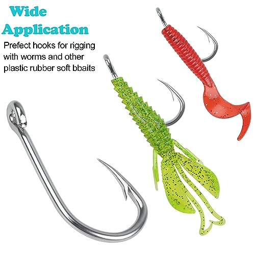 Saltwater Circle Hooks,50 Packs Strong Stainless Steel Fishing Hooks Live Bait Fish Hook Jig Catfish Hook 1/0-10/0 - size: 7/0 - 50 PACK