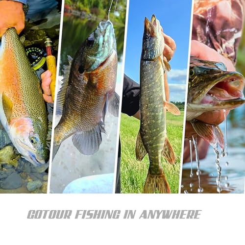 GOTOUR Pre-Rigged Soft Fishing Lures with Weedless Hook, Lifelike Paddle Tail Swimbaits for Bass Fishing, Freshwater & Saltwater Fishing Bait, Fishing Tackle for Bass, Pike, Trout, and Walleye - color: A1-2.8"-0.4oz