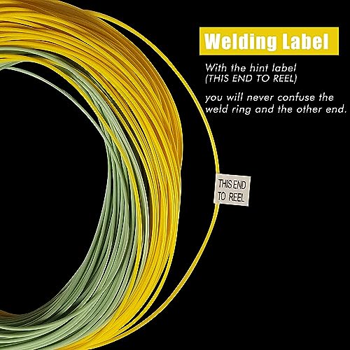 Riverruns Fly Fishing Floating Line with Welded Loop Weight Forward Fly Lines 85FT WF3 4 5 6 7 8F - color: Single Green+Yellow, size: WF7F