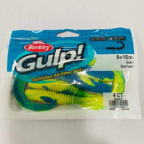 Berkley Gulp! Grub Saltwater Fishing Soft Bait - color: Blue Fuze, size: 6"