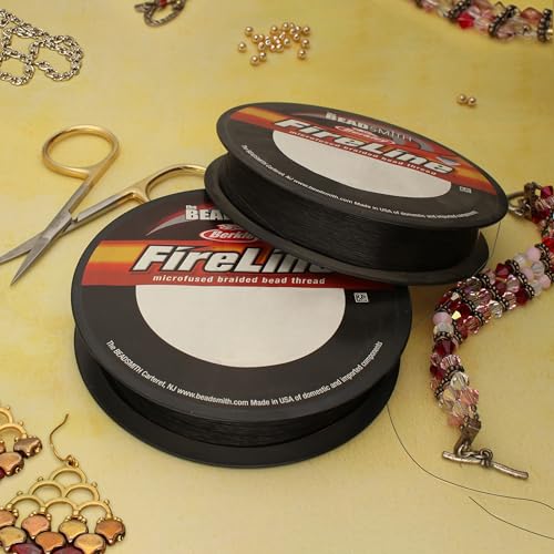 The Beadsmith Fireline by Berkley – Micro-Fused Braided Thread – 6lb. Test, .006”/.15mm Diameter, 125 Yard Spool, Smoke Grey – Super Strong Stringing Material for Jewelry Making and Bead Weaving - color: Smoke Grey, size: 6lb, .006", 125 yard