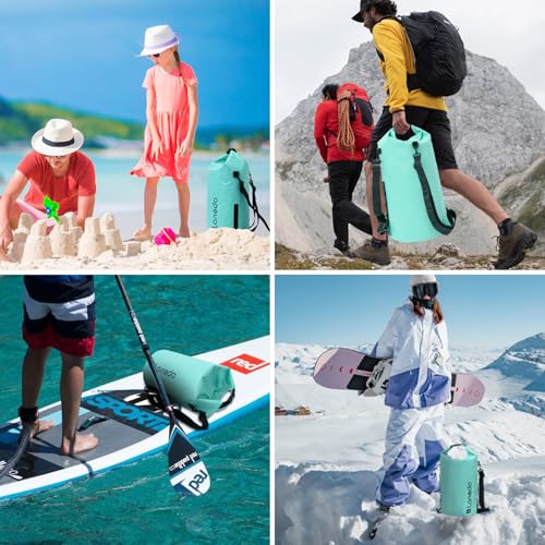 20L/30L Dry Bag Large Waterproof Bag Roll-Top Heavy Duty Fishing Duffel Bag with Durable Straps for Kayaking Paddle boarding Boating Rafting Fishing - color: Lake blue, size: 20L
