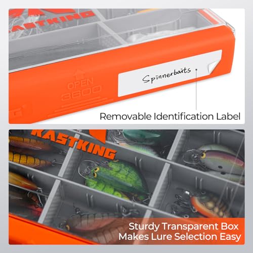 KastKing HyperSeal Waterproof Tackle Box, Waterproof 3600 Tackle Trays, Fishing Tackle Box Organizer with Removable Dividers, Lure Box and Terminal Tackle Storage, 1 Pack - size: 3600 (1 Pack)