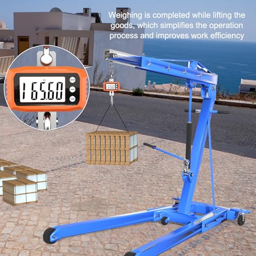 1000kg Digital Crane Scale & Hanging Scale - Aluminium House Stainless Steel Handle| Multi-Use for Gym, Hunting, Travel (Luggage), Farming, Fishing | High-Precision LCD Display, Orange