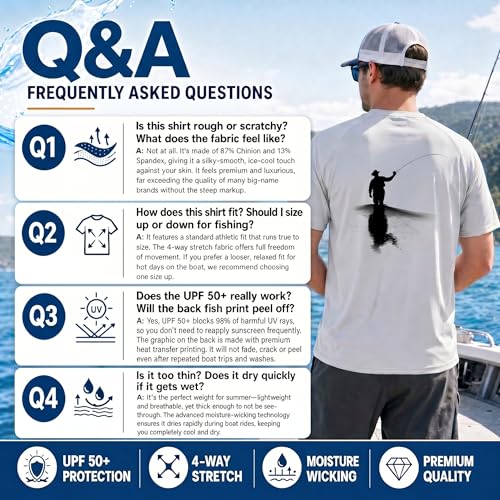 Riverruns Men's Fishing Shirt Short Sleeve UPF 50+ UV Sun Protection T-Shirt Rash Guard Swim Shirt #1024 - color: Light Gray / Fly Fishing, size: X-Large