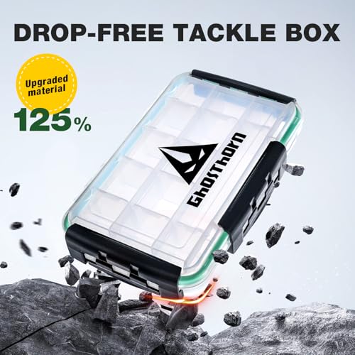 Ghosthorn Fishing Tackle Box, Waterproof 3600 and 3700 Tackle Trays, Plastic Tackle Box Organizer with Removable Dividers Storage Lure Box for Lures 1 Pack (3600 * 1) - style: 3600*1