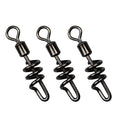 30pcs/Pack Cork Screw Swivel Fishing Swivel Snap Swirl Connector Black Stainless Steel Fishing Swivels 3/0 1/0 2# 4# 6# 8# 10# - size: 2#-30pcs