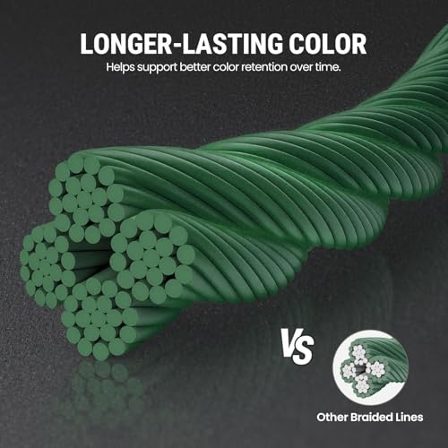 Piscifun Onyx Braided Fishing Line, Superline Abrasion Resistant Braided Lines, Zero Stretch Super Strong, Low Memory, Fast Water Cutting PE Fishing Lines, 6lb-150lb - color: Green, size: 10LB(0.09mm)-300Yds