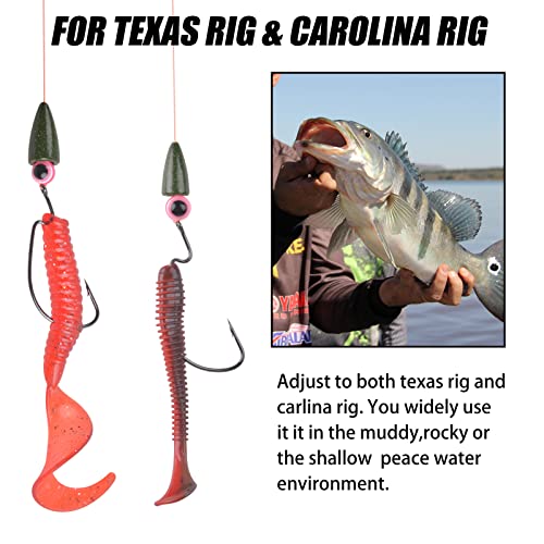 Bullet Fishing Weights Sinkers, 30pcs Worm Weights Fishing Sinkers for Bass Fishing Carolina Rig Texas Rig Slip Sinkers Sliding Fishing Weights Saltwater Freshwater - style: 1/4oz-30pcs