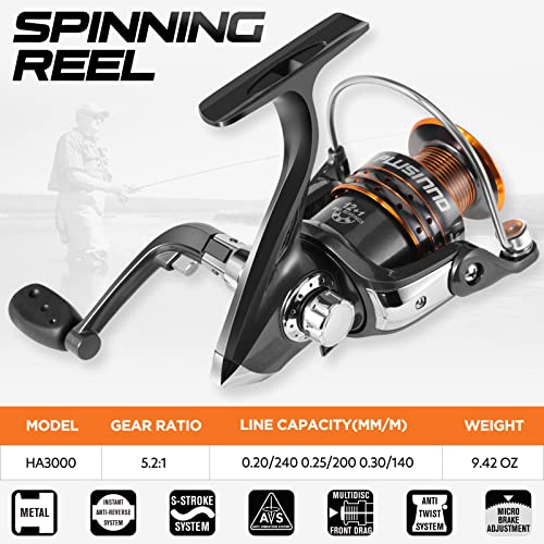 PLUSINNO Fishing Rod, Telescopic Fishing Rod and Reel Combo, Collapsible Travel Fishing Pole Rod Starter Kit, Carbon Fiber Fishing Rods and 12 +1 Bearings Stainless Steel, Fishing Gifts for Men Adults - color: Full Kit with Carrier Case, size: 2.7m 8.86ft