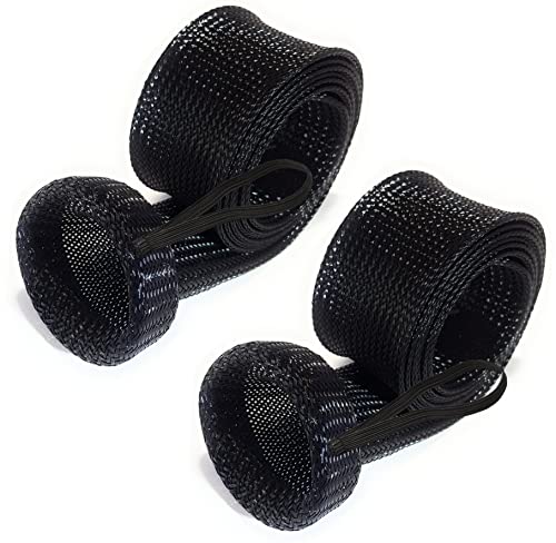 Reaction Tackle Rod Socks, Fishing Rod Sleeves and Covers for Spinning and Casting Rods, Breathable Mesh Rod Protectors with Elastic Band (2-Pack) - color: Black
