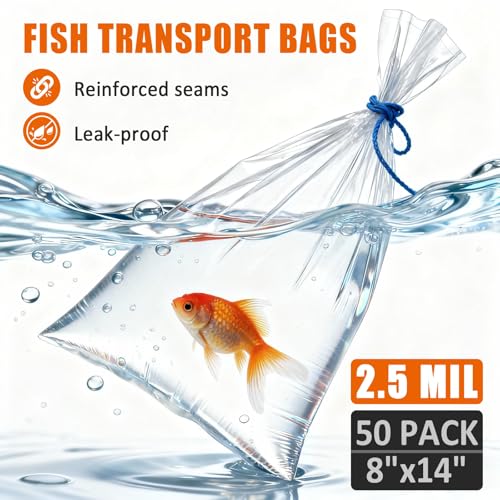 Aquarium Fish Bags, Leak Proof Poly Bags, 3 Mil Extra Thickness Transporting Shipping Containers for Live Fish