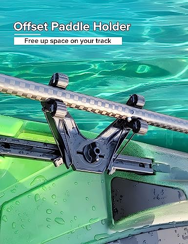 Kayak Paddle Holder, Kayak Accessories for Fishing, Dual Head Kayak Track Mount Accessories, Offset Paddle Holder for Kayaking, Kayak Rail Accessories - style: Offset Paddle Holder