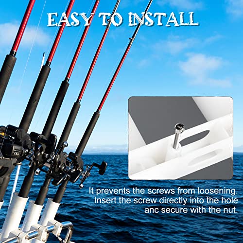 Shappy 3 Pcs Fishing Rod Holder Bracket Tube 3 Rod Rack Wall Mounted 10.63 Inch Fishing Pole Holders for Boats with Screws Nuts Side Mount for Boat Truck Kayak Garage (White) - color: White