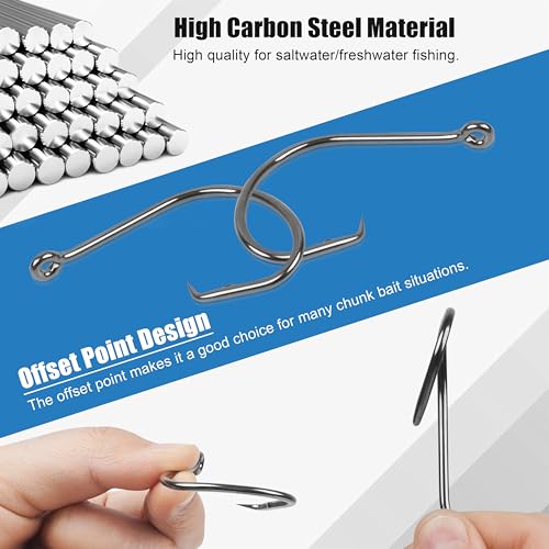 Circle Hooks Saltwater,100pcs Catfish Hooks Offset Circle Octopus Fishing Hooks High Carbon Steel 2X Strong Barbed Fishhooks for Bass Trout Freshwater Saltwater - size: 100pcs-1#