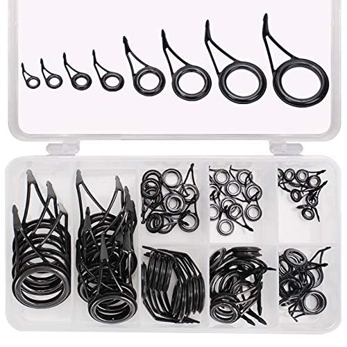 Fishing Rod Repair Kit - Fishing Rod Tips and Guides Replacement Kit With Ceramic Guide Rings - color: rod guides_75pcs