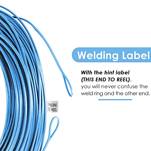 SF Fly Fishing Line Weight Forward Floating Fly Line for Fly Fishing 3wt 4wt 5wt 6wt 7wt 8wt 100FT Double Welded Loops - color: New Sky Blue, size: WF5F 100FT