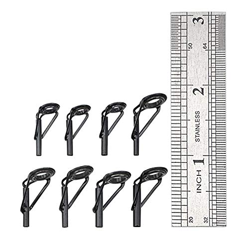WMYCONGCONG 80 PCS Fishing Rod Tip Repair Kit Fishing Rod Tips Kit Ceramic Rod Guides DIY Set 10 Sizes