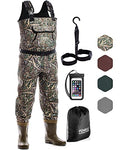 Foxelli Chest Waders, Waterproof 4mm Neoprene Hunting & Fishing Waders for Men & Women with Boots - color: Camo, size: 7