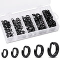 Fishing Split Rings Kit,200pcs Stainless Steel Split Rings Heavy Duty Wire Fishing Rings Fishing Lure Rings Saltwater Fishing Lure Connectors Round Solid Rings for Jigging Trolling - color: 200pcs Black Rings Kit