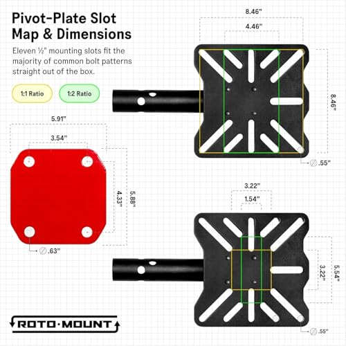 SST® Roto-Mount™ Quick-Swap Mounting Plate – Add-On Plate for 360° Rotating Bench Mount System – Laser-Cut Steel – Grade 8 Hardware Compatible – Corrosion Resistant - style: Plate