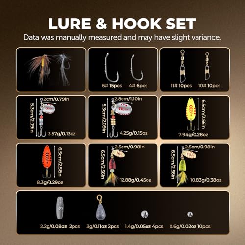 Goture Trout Lures Fishing Spinners, Hard Metal Spinner Baits for Freshwater and Saltwater, Spinner Lures Spoon Blade Fishing Lures Kit for Bass Trout Salmon Pike Walleye Crappie, Gifts for Men - color: A1:67pcs Fishing Lures Kit