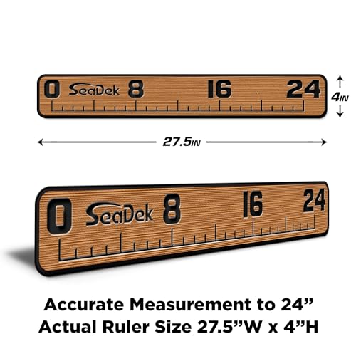 USATuff SeaDek EVA Foam Fish Measuring Ruler for Boat, Fishing, Kayak | Adhesive Backing Peel & Stick - 24" Mocha-Black - color: Mocha-Black, style: 24 inch