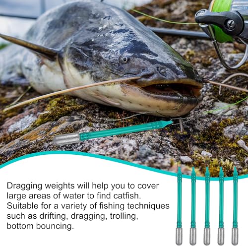 Dragging Weights for Catfishing Trolling, Drifting Dragging Sinkers No Snag Sinker for Bottom Bouncing Catfish Fishing Slip Stick Catfish Dragging Weights - size: 3oz-10pcs