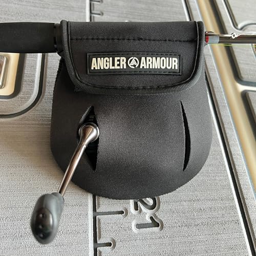 Angler Armour Spinning Reel Cover, Fishing Reel Cover, Neoprene Spinning Reel Case, Spinning Reel Sleeve, Spinning Reel Protective Pouch, Fits 1000, 2000, 3000, 3500 Series Reels (Black) - color: Black