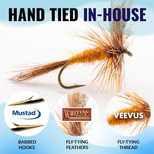 RoxStar Fishing Fly Shop, Premium Stimulator Dry Fly Assortment, Emerger Hatch Pack, Nymph Fly Hatch Pack for Trout and Bass - color: Dry Hatch Pack #14