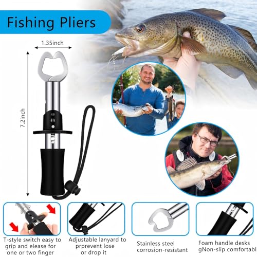 Sosation 134 Pcs Fishing Tool Fishing Tackle Box Kit and Equipment for Adults Beginner Gift, Hook Remover, Pliers Kit, Backpack Tackle Container Lures, Lip Gripper, Weigh Scale - color: Digital Pattern