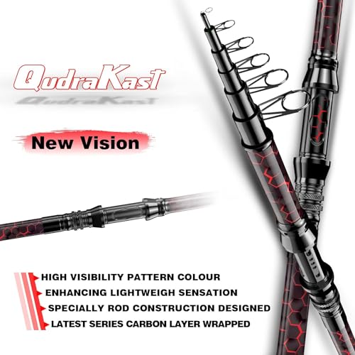 Fishing Rod and Reel Combos, Unique Design with X-Warping Painting, Carbon Fiber Telescopic Fishing Rod with Reel Combo Kit with Tackle Box, Best Gift for Fishing Beginner and Angler - color: Red, size: 1.8 m 5.91 ft (No Accessories)