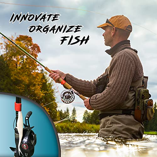 Cal Coast Cali Clip Drop Shot Weight and Hook Holder — Durable Molded Plastic Drop Shot Keeper to Prevent Line Snagging — Includes a Fishing Hook Keeper that can Hold Lures — 3 Sizes - color: Red