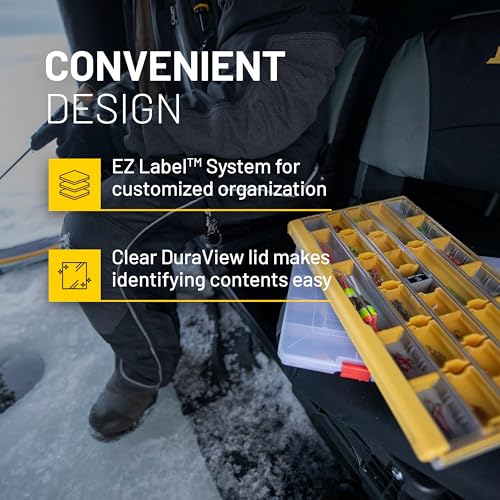 Plano EDGE Premium Terminal Tackle Utility Box, Clear and Yellow, Rust-Resistant Storage, Waterproof Tackle Tray Organizer for Weights, Hooks, and Baits - style: Terminal