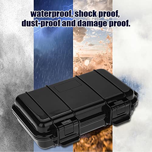 Tbest Outdoor Waterproof Shockproof Airtight Survival Box Storage Container Case Carry Box Black Dry Storage Box for Fishing Camping Hiking Outdoor Activities - color: A