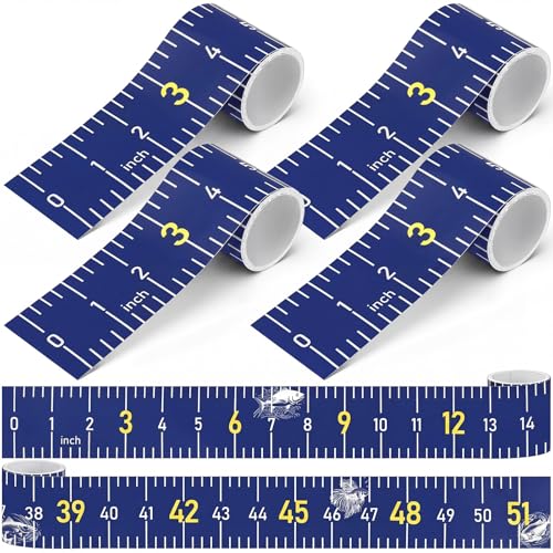 4 Pack Fishing Ruler for Boat 51" Self Adhesive Fishing Measuring Tape Fish Measuring Decals Waterproof Self Adhesive Measurings Ruler Sticker (Blue) - color: Blue
