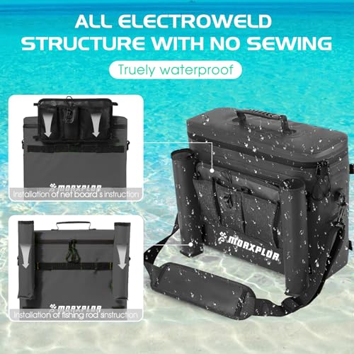 MORXPLOR Kayak Cooler,Waterproof Kayak Seat Back Cooler for Kayaking,Kayak Accessories Cooler Bag,Protable Ice Chest,Beach Cooler,Travel Cooler for Camping or Lunch Bag - color: Black
