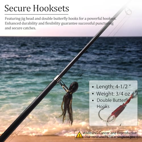 Soft Fishing Lures Shad Minnow Swimbaits, Pre-Rigged Jig Heads Paddle Tail Swim Baits for Bass, Trout, Walleye, Crappie, Sinking Jigs Bait for Saltwater Freshwater, Fishing Gifts for Men - color: C1-5pcs Soft Octopus Swimbait