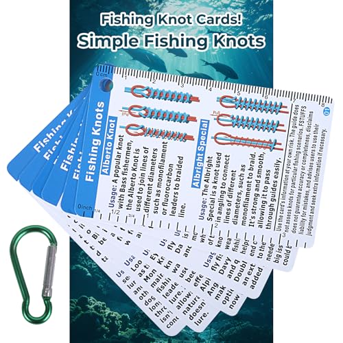Simple Fishing Knot Tying Tool: 25 Ways Easy Waterproof Knots Cards – Portable Pocket Guide for Beginners, Essential Fishing Gear for Saltwater & Fly Fishing, Fishing Gift for Men, Kids, Boy Scouts