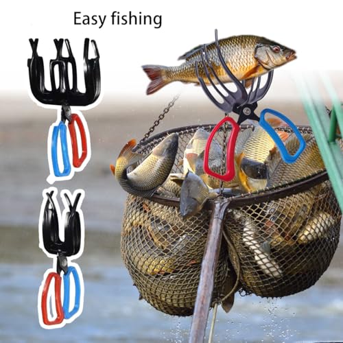 2 Packs Upgrade 3 Claw Metal Fish Gripper, Fishing Pliers Gripper Fish Grabber Tool Multifunctional Metal Fish Control Clamp Forceps Secure Grip on Diverse Freshwater Fish Grip Tackle Holder